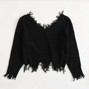 Black Shein Cropped Sweater
